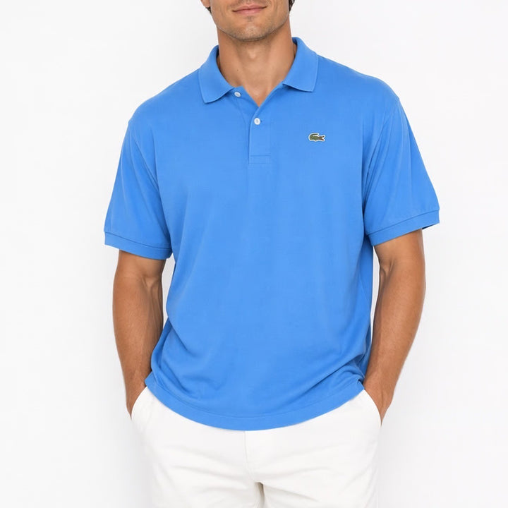 Lacoste Polo Shirt Mens 8  Blue Cotton Classic Fit Golf Performance Short Sleeve