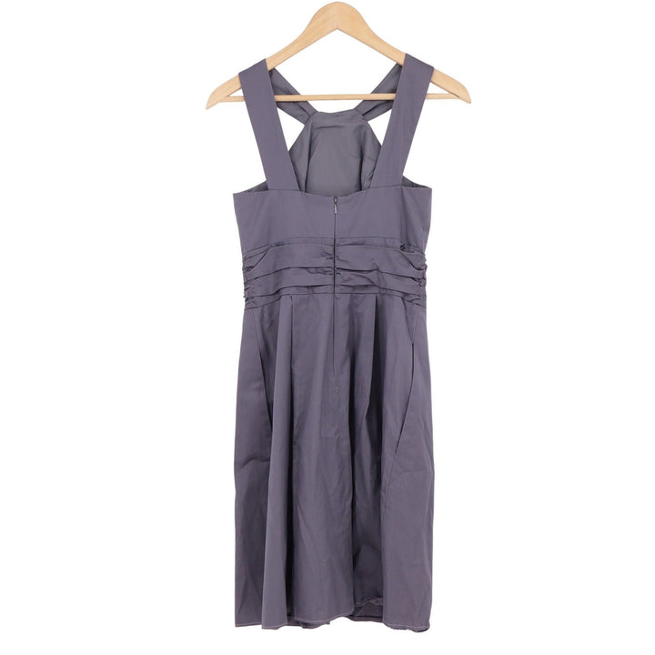 Davids Bridal Gray Cotton Halter Twist Front Cocktail Dress Womens Size 2