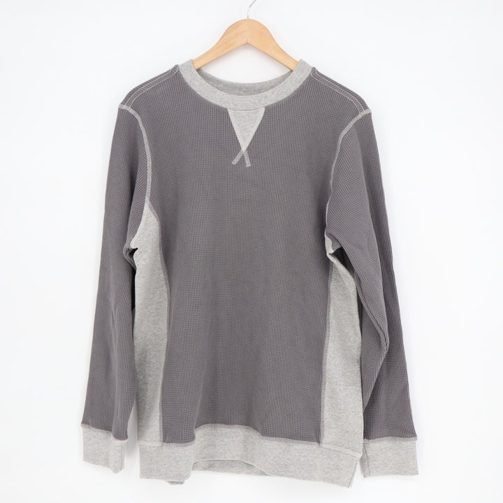 American Giant Colorblock Summit T-Shirt Mens Large Gray Waffle Knit Pullover