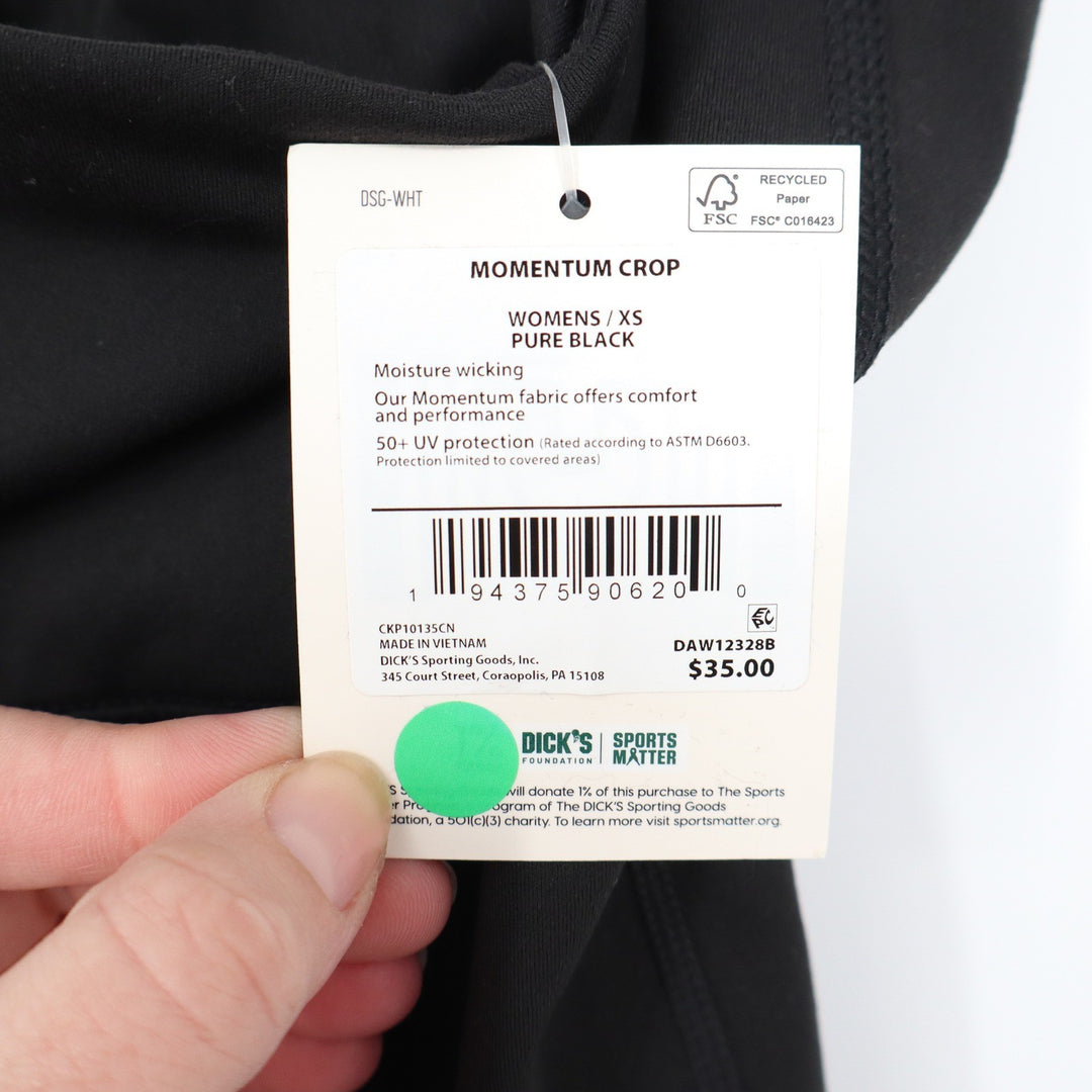 DSG Momentum Crop Leggings Womens XS Pure Black High Rise Pockets