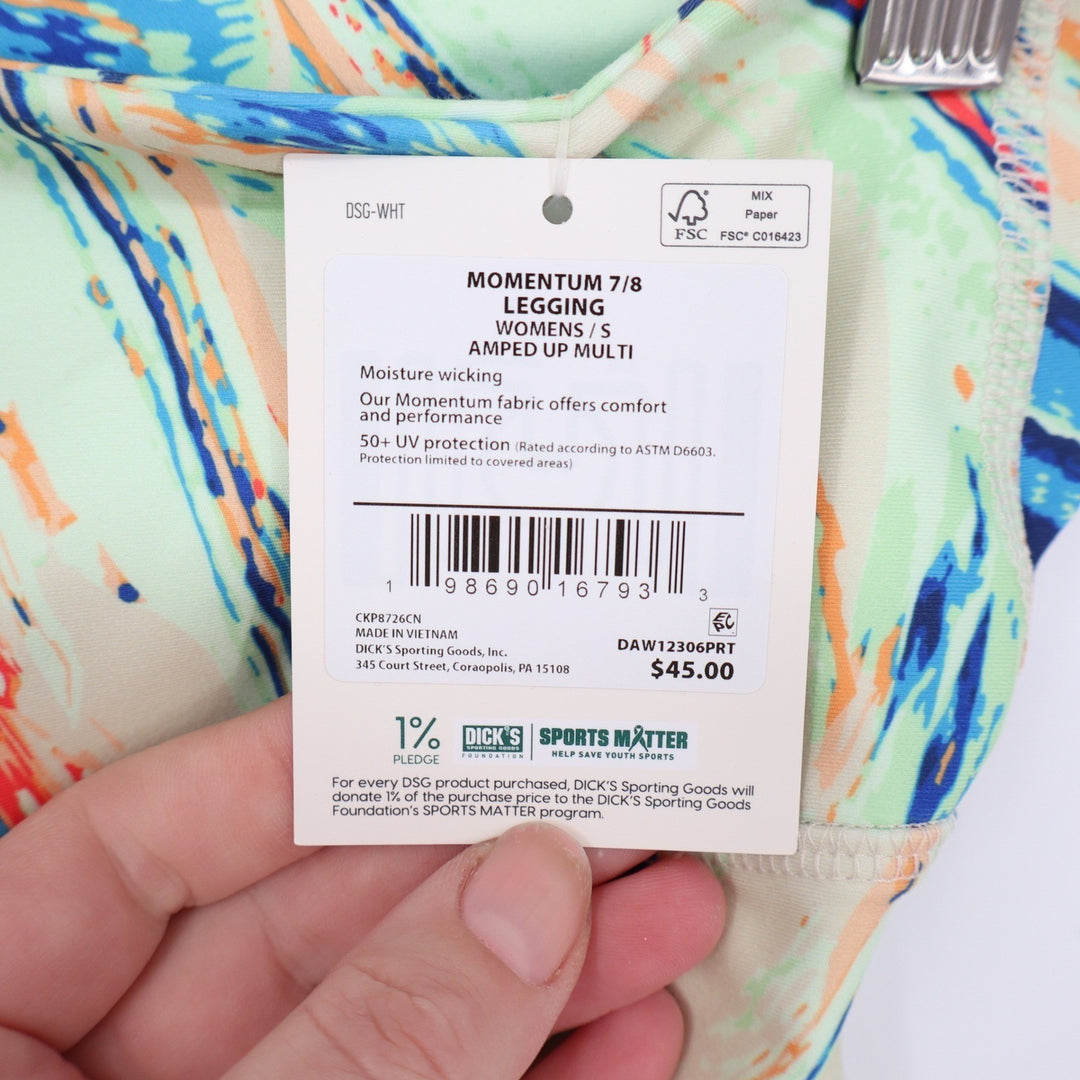 DSG Momentum 7/8 Leggings Womens Small Amped Up Multi Marble Swirl