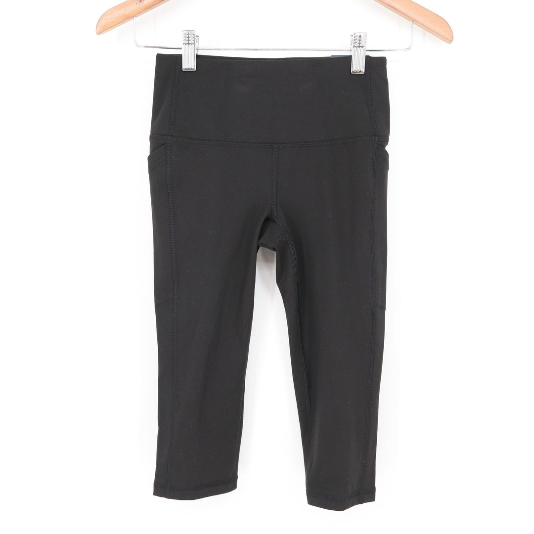 DSG Momentum Crop High Rise Leggings Black XXS DAW12328B Side Pockets NEW