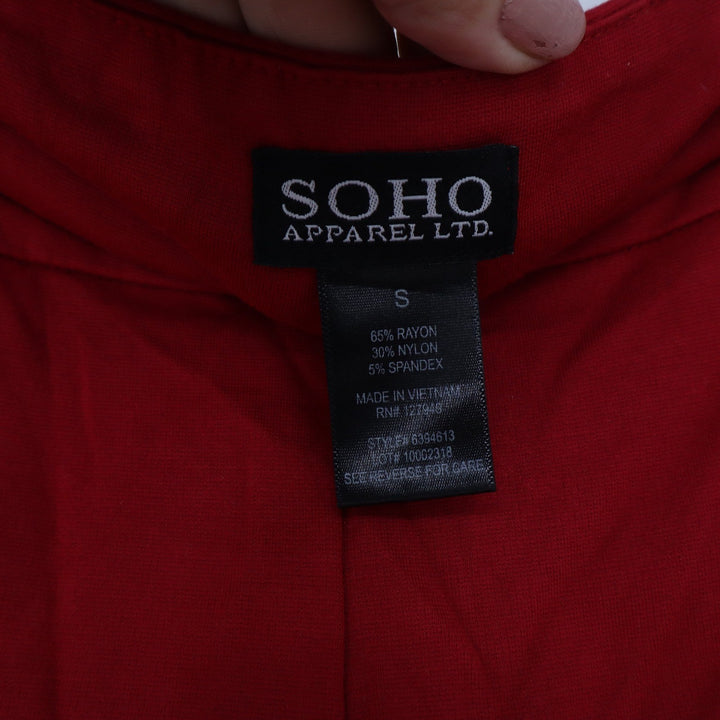 SOHO Apparel LTD Red Skinny Pants Womens Small Zipper Accents Stretch