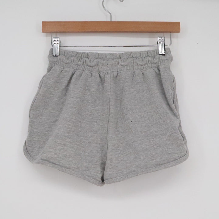 Missguided Women's Heather Grey Sweat Shorts Dolphin Hem Drawstring Size 4