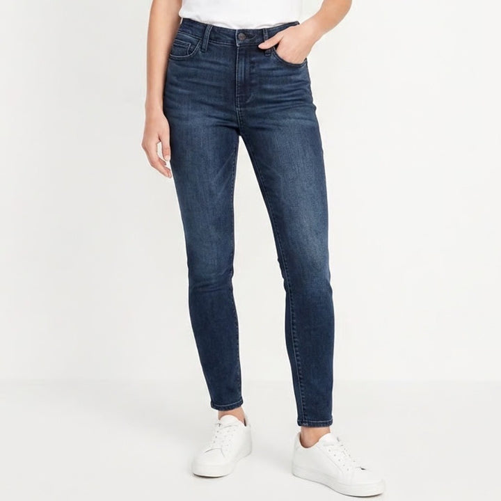 Old Navy Rockstar Super Skinny Jeans Womens 6 Short Dark Wash Secret Smooth