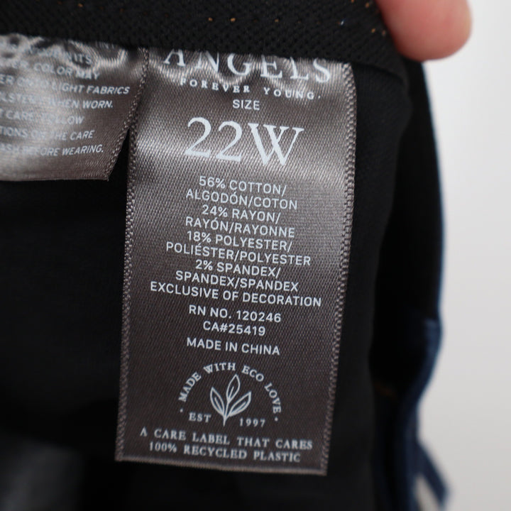 Angels Jeans Womens 22W Everline Sculpt Dark Wash Straight Leg Stretch NEW