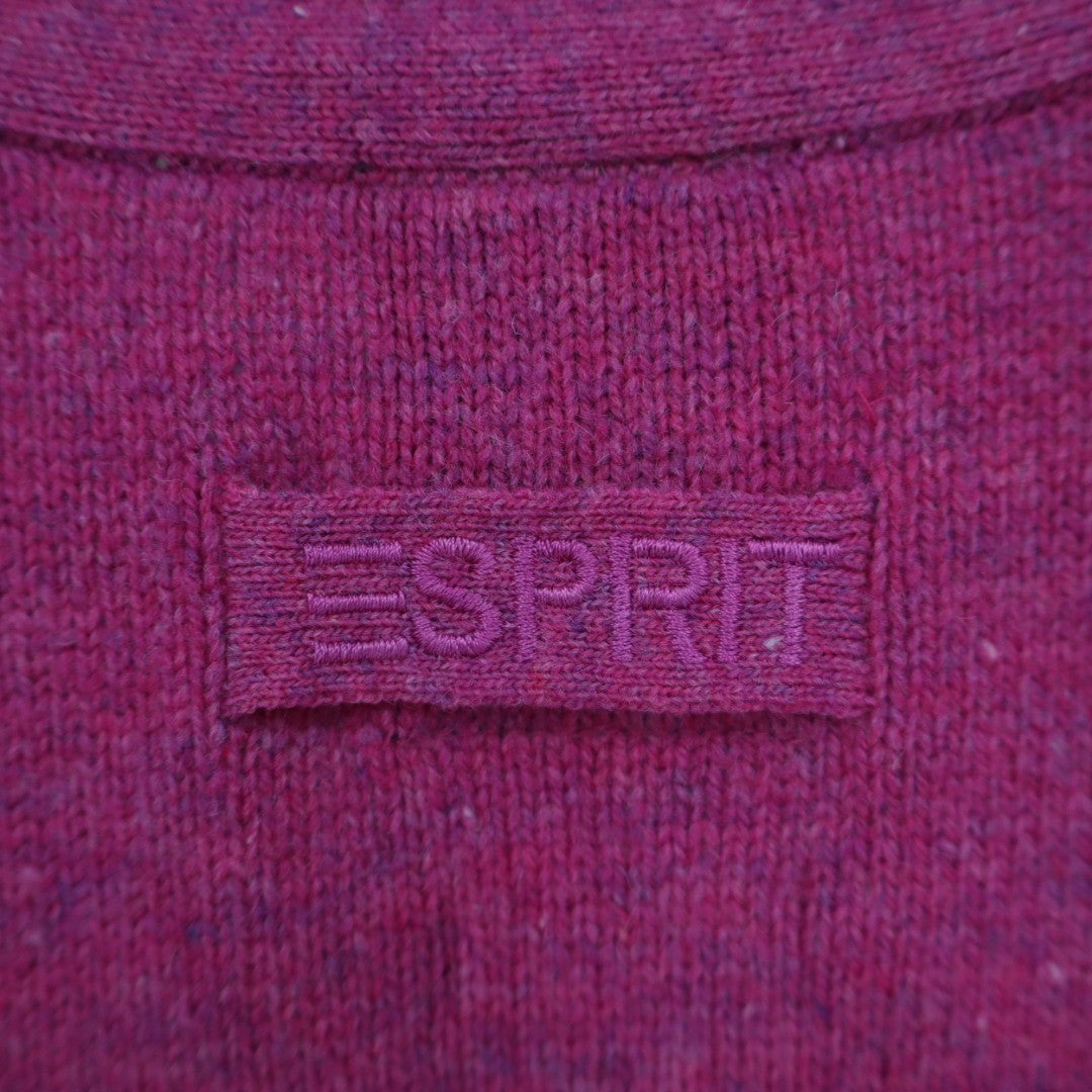 Esprit Cardigan Sweater Womens Pink wool Front Pockets Long Sleeve Winter Wear