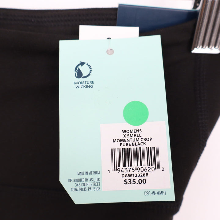 DSG Womens Momentum High Rise Crop Leggings Pure Black XS