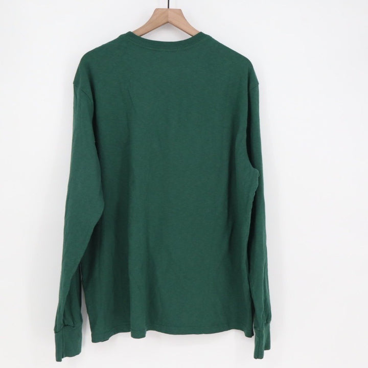 American Giant Premium Slub T-Shirt Mens XL Green Cotton Crew Neck Long Sleeve