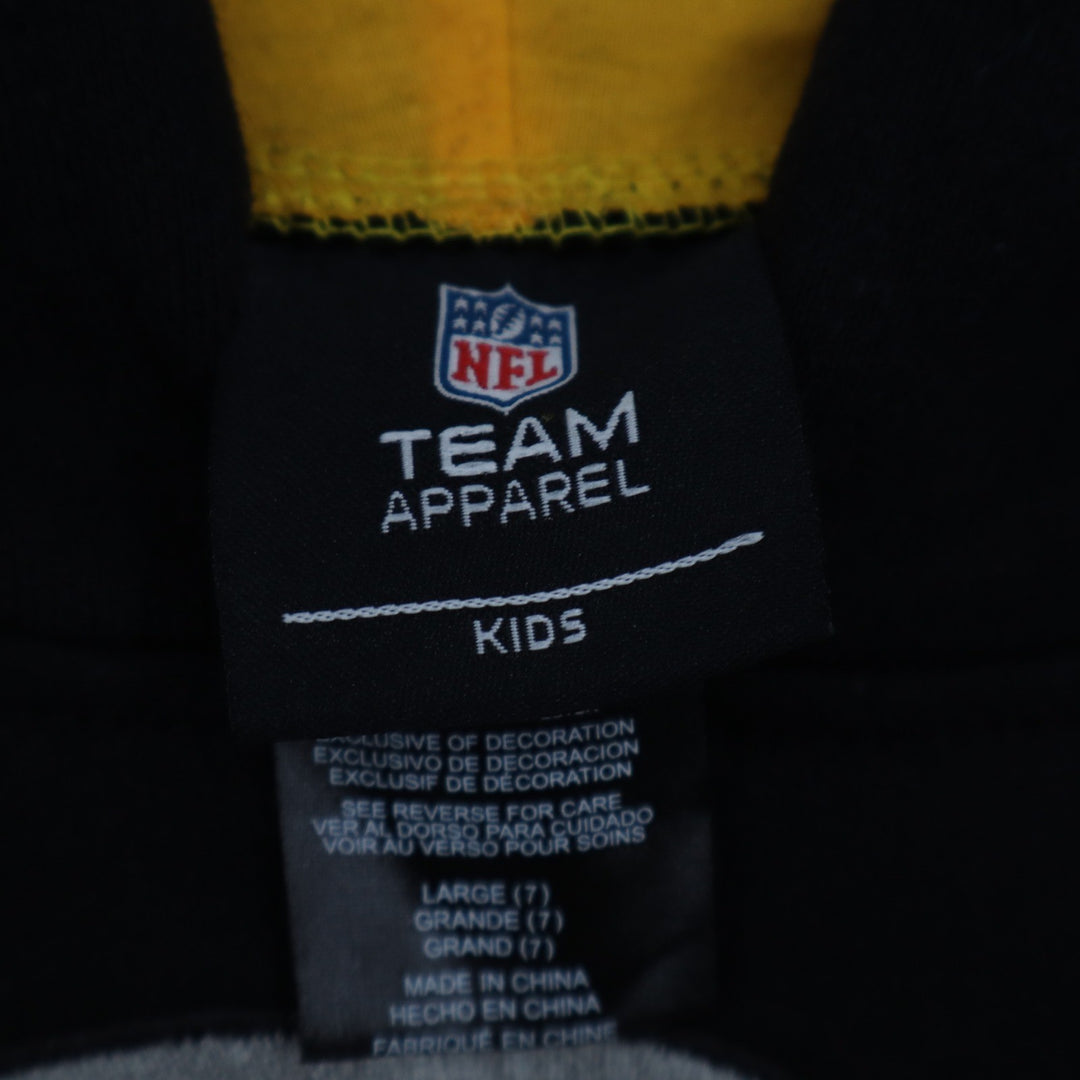 NFL Team Apparel Pittsburgh Steelers Kids Black Hoodie Large