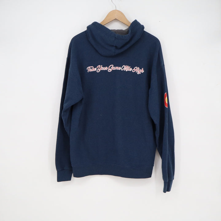 Fruit of the Loom Colorado Crossroads 2020 Hoodie Navy Blue Mens Large Graphic