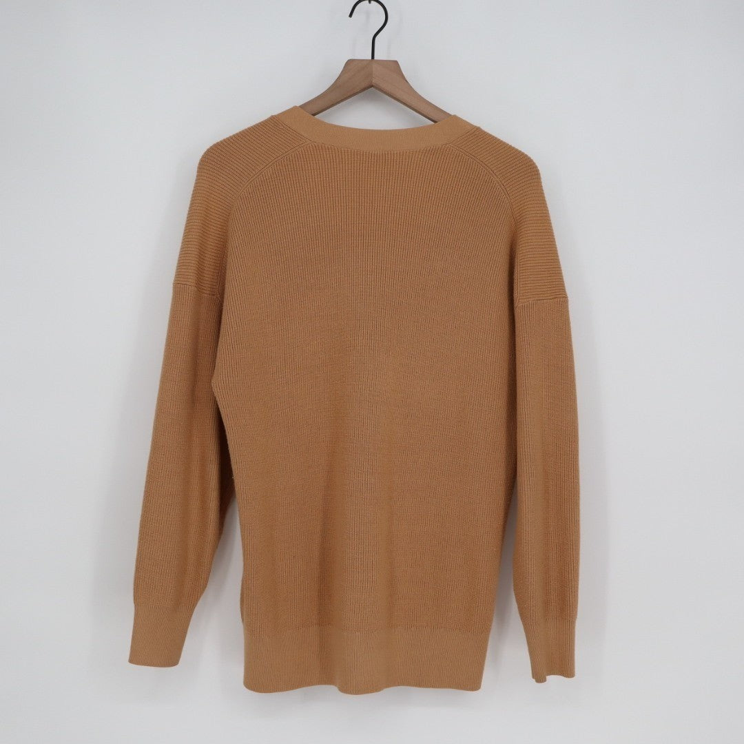 Babaton Cardigan Sweater Womens XS Rust Ribbed Knit Button Front Long Sleeve