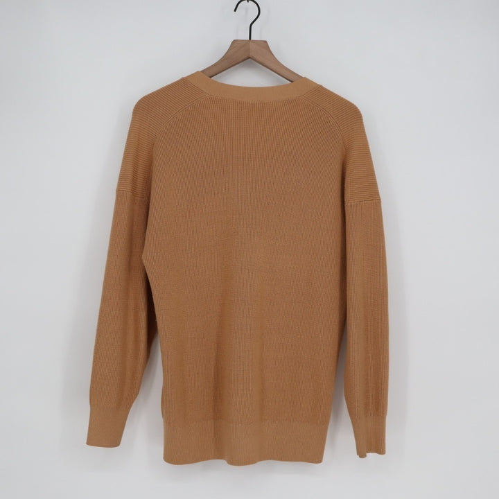 Babaton Cardigan Sweater Womens XS Rust Ribbed Knit Button Front Long Sleeve