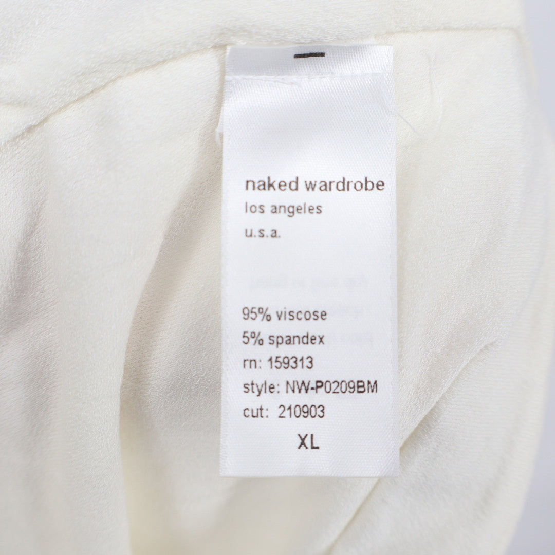 Naked Wardrobe Baby Mama Maternity Biker Shorts XL Cream Off White