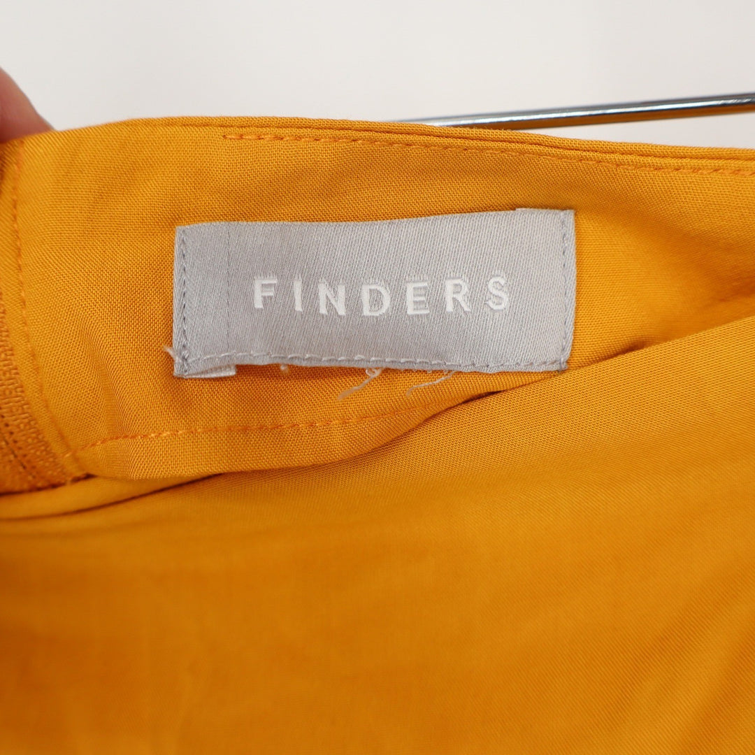 Finders Keepers Mustard Yellow Ruched Midi Skirt Ruffle Hem Drawstring