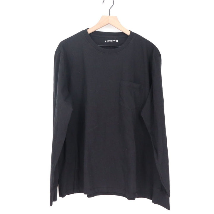 American Giant Mens Black Long Sleeve Pocket T Shirt Size XL Made in USA