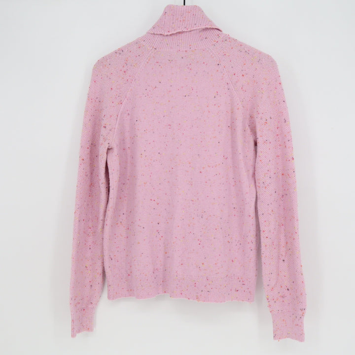 LOFT Pink Confetti Speckled Turtleneck Sweater Mens Size M Raglan Knit Pullover