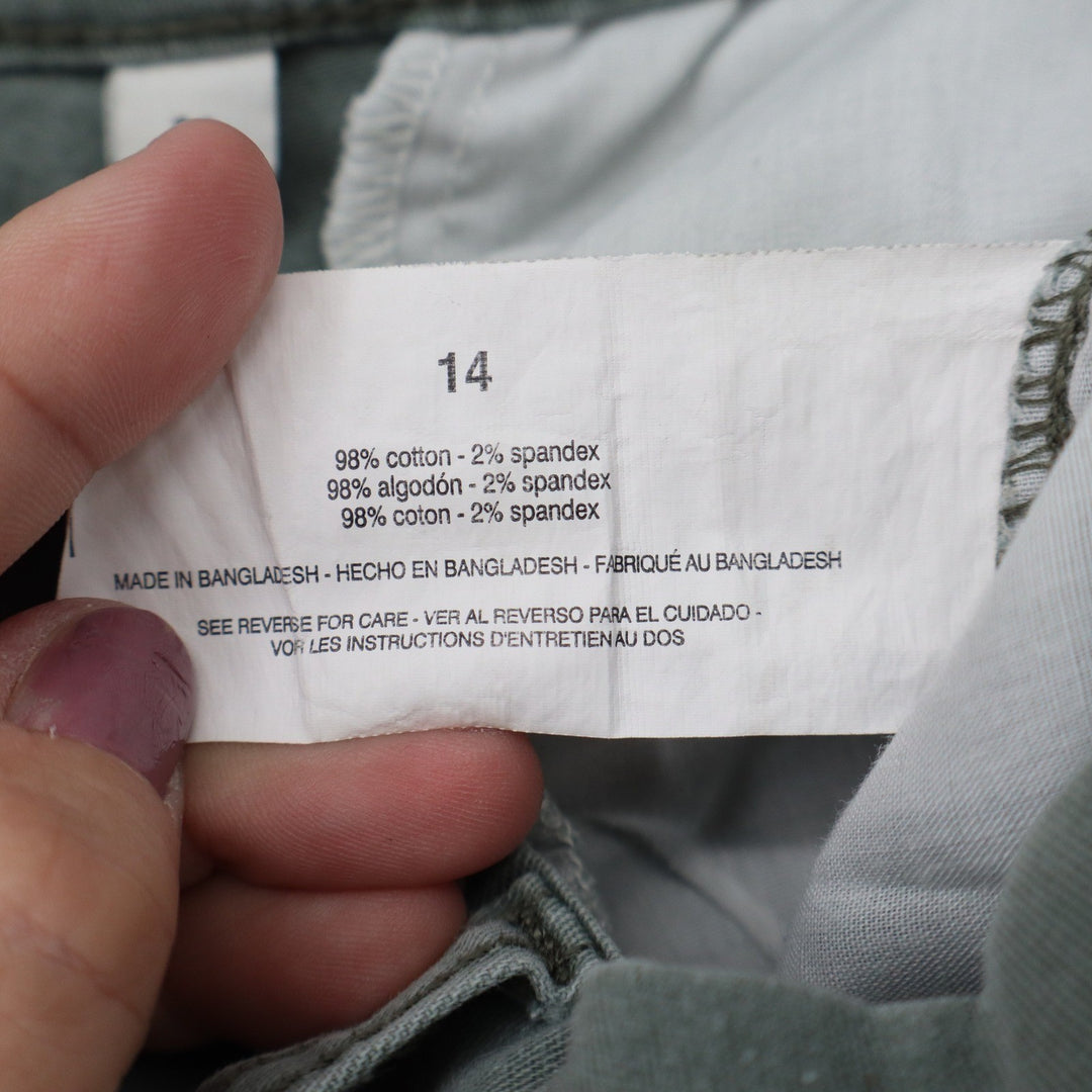 Anne Klein Jeans Mens Olive Green Chino Shorts Size 14 Cotton Stretch Casual