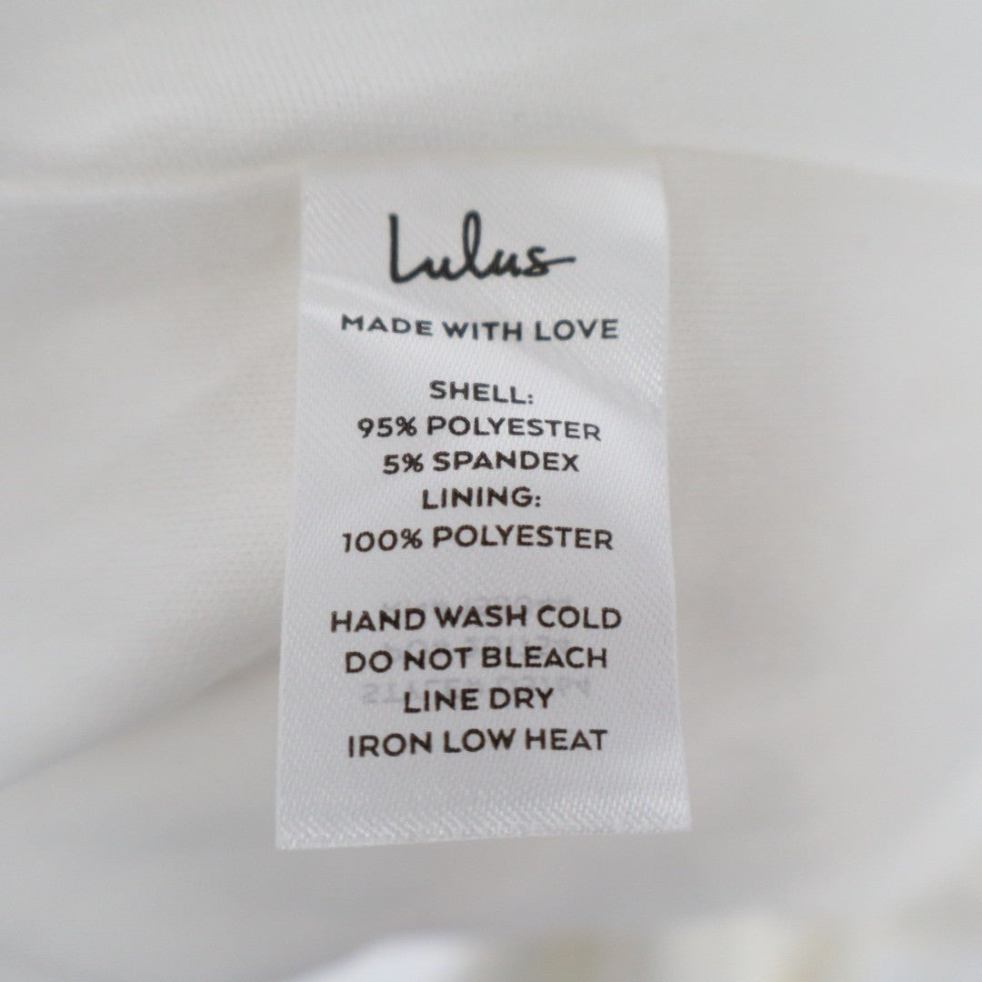 Lulus Moment Maker Midi Dress Womens Large White Stretch Square Neck Trumpet