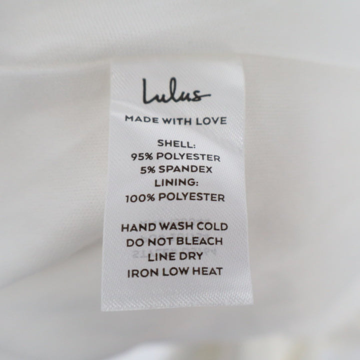 Lulus Moment Maker Midi Dress Womens Large White Stretch Square Neck Trumpet