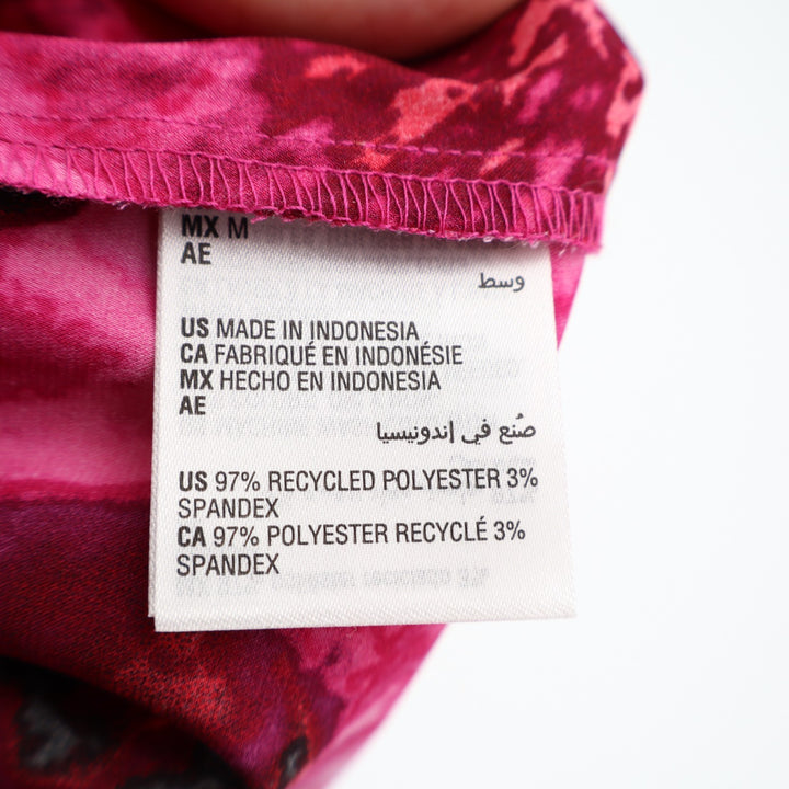 INC International Concepts One Shoulder Blouse Top Womens M Pink Abstract Print