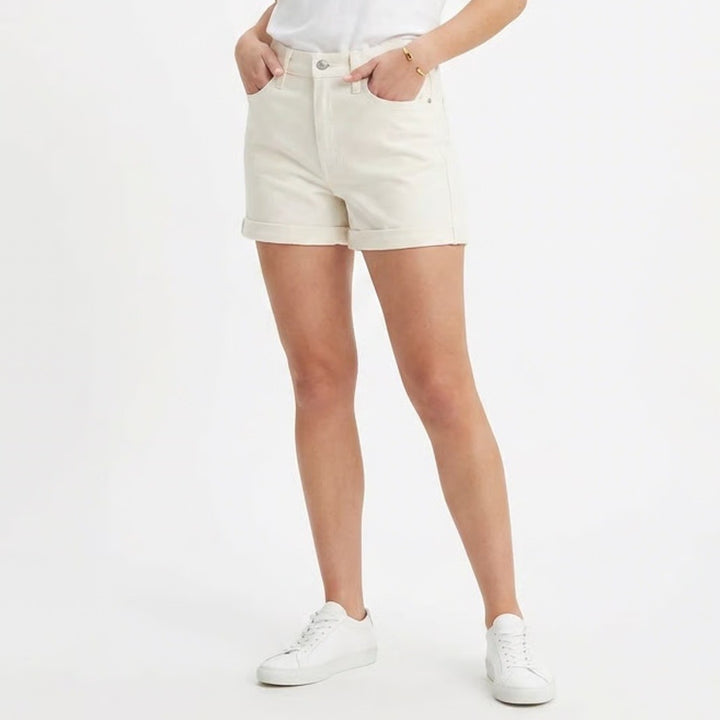 Old Navy Wow Shorts Womens 8 White Denim Cotton Stretch High Rise Street Wear