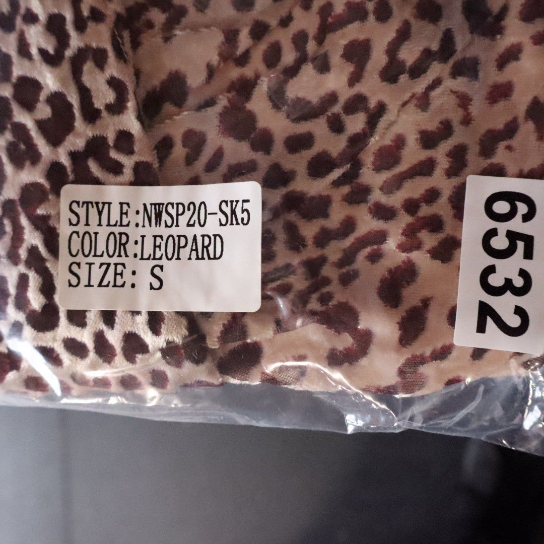 Naked Wardrobe The Statement Leopard Print Ruched Asymmetrical Mini Skirt S