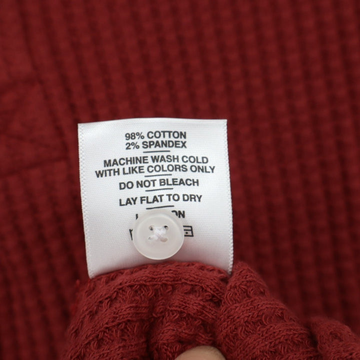 American Giant T-Shirt Mens S Zinfandel Cotton Stretch Henley Neck Waffle Knit