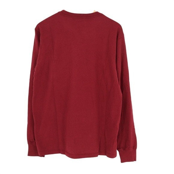 American Giant Long Sleeve Pocket Tee Men Large Maroon Cotton Crew Neck Everyday