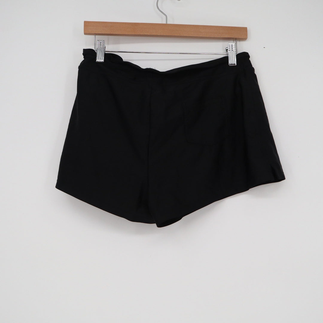 Shade & Shore Womens Black Swim Board Shorts Size M Drawstring Back Pocket