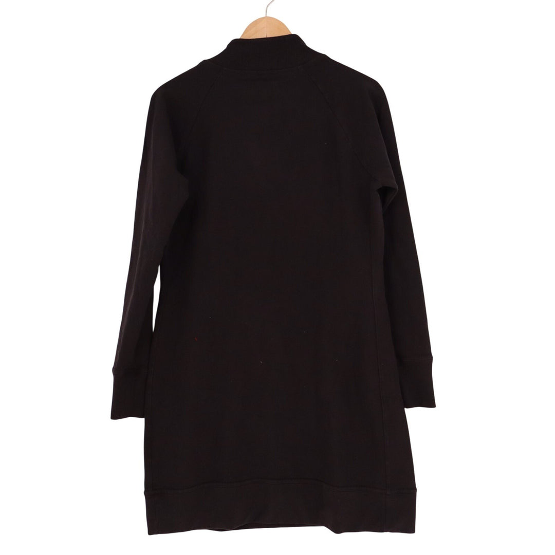 American Giant Moto Dress Womens L Black Cotton Quarter Zip Long Sleeve Pullover