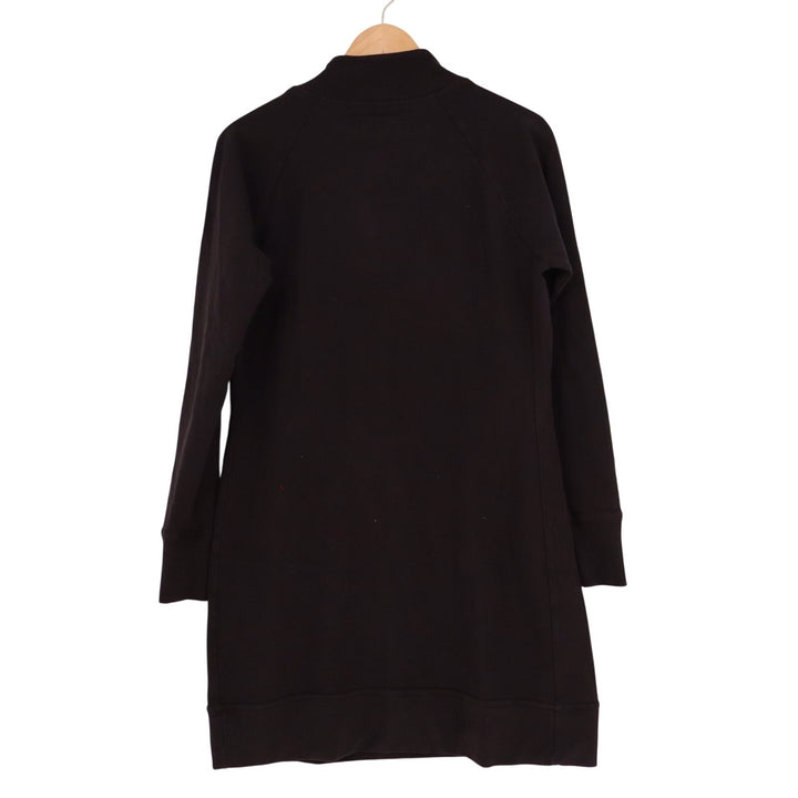 American Giant Moto Dress Womens L Black Cotton Quarter Zip Long Sleeve Pullover