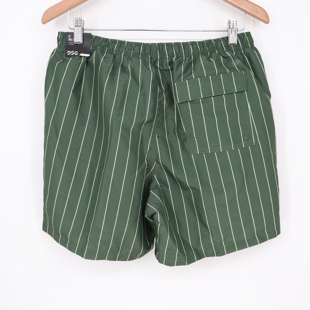DSG Mens 6" Rec Short Pinstripe Muted Olive Green Water Repellent S