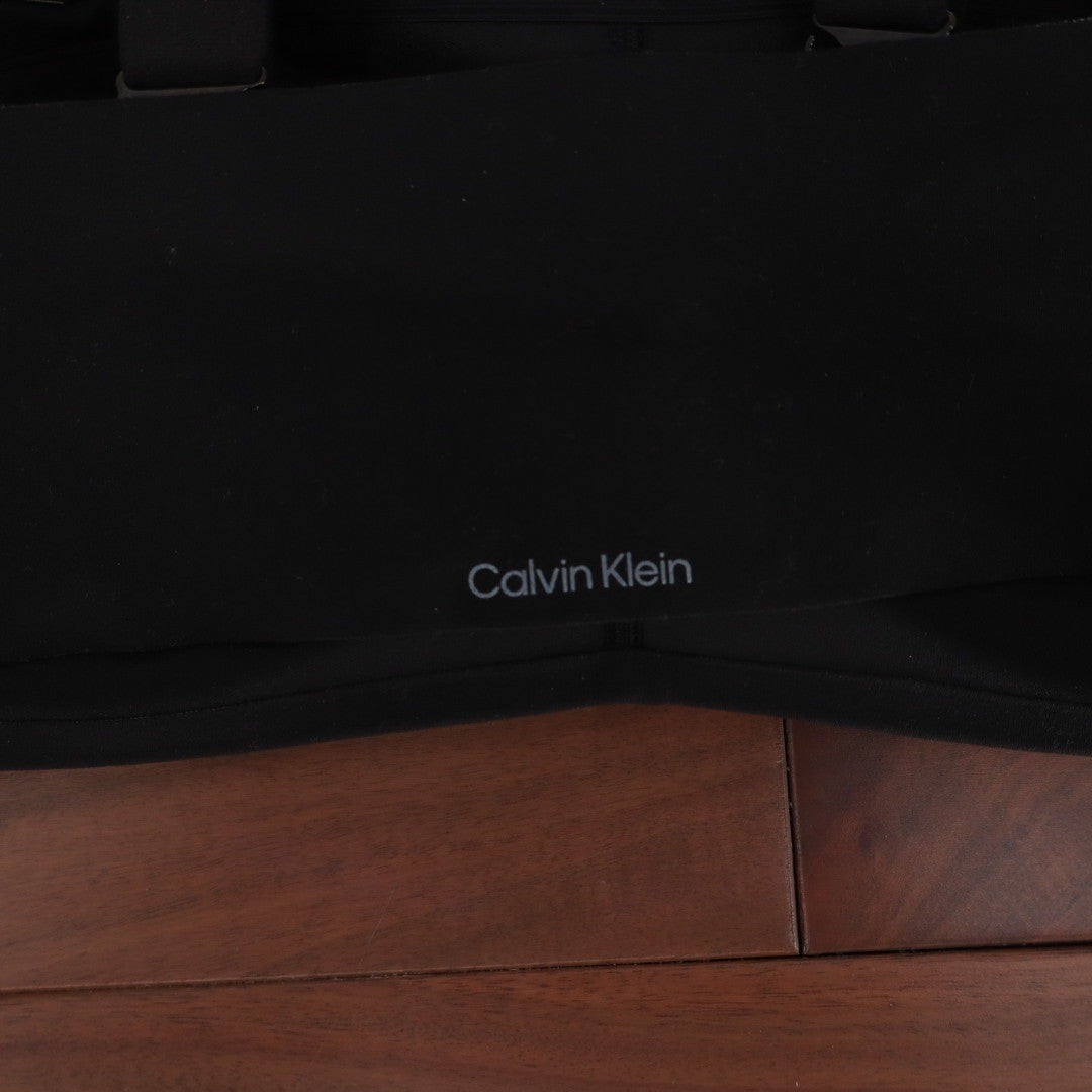 Calvin Klein Womens Seamless Bandeau Bra Black Removable Straps Size Small