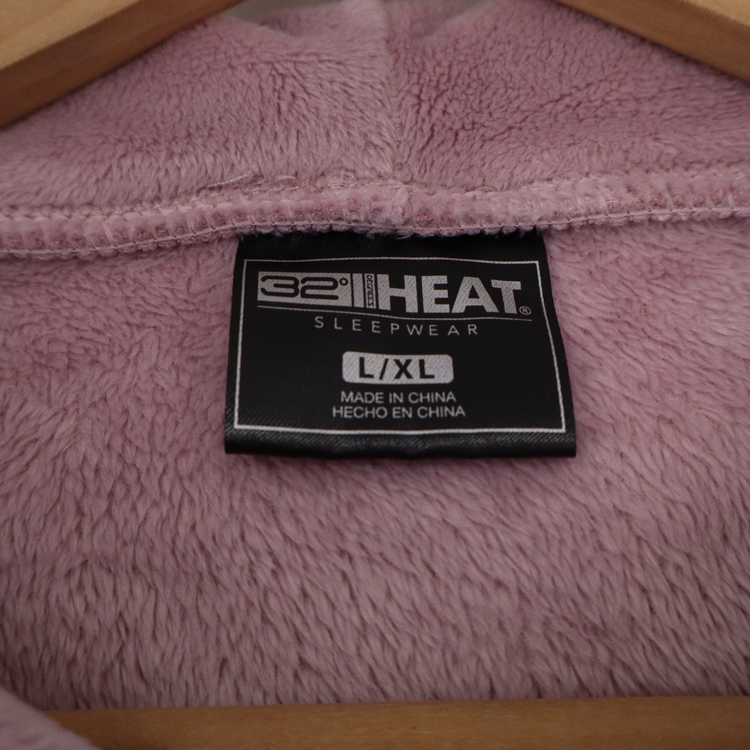 32 Degrees Heat Sleepwear Hooded Lounge Dress Dusty Rose Pink Plush L/XL