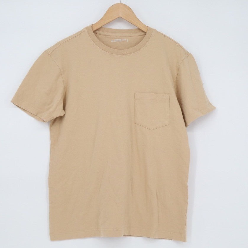 American Giant Men's Classic Cotton Pocket T Shirt Tan Khaki Size S