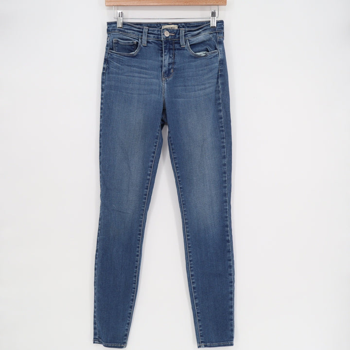 L'AGENCE Margot High Rise Skinny Jeans Medium Wash Blue Size 25 Made in USA