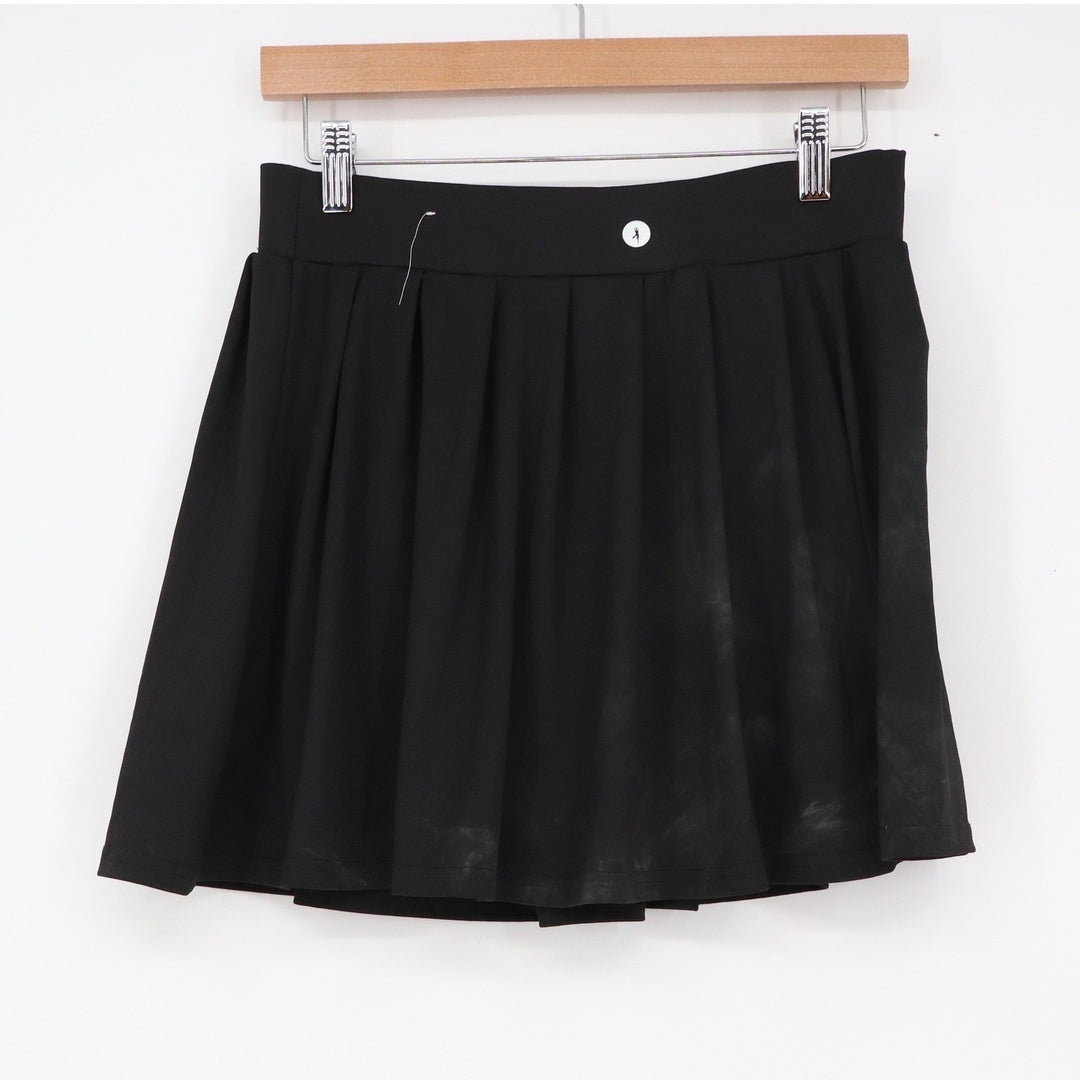 Indero Active Womens Large Black Pleated Athletic Skort Tennis Golf Skirt L