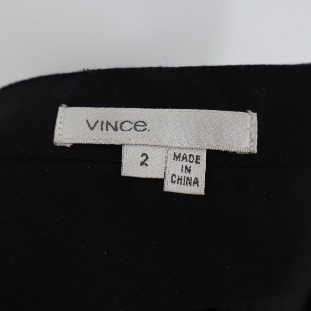 Vince Black Wool Blend Wide Leg Trousers Size 2
