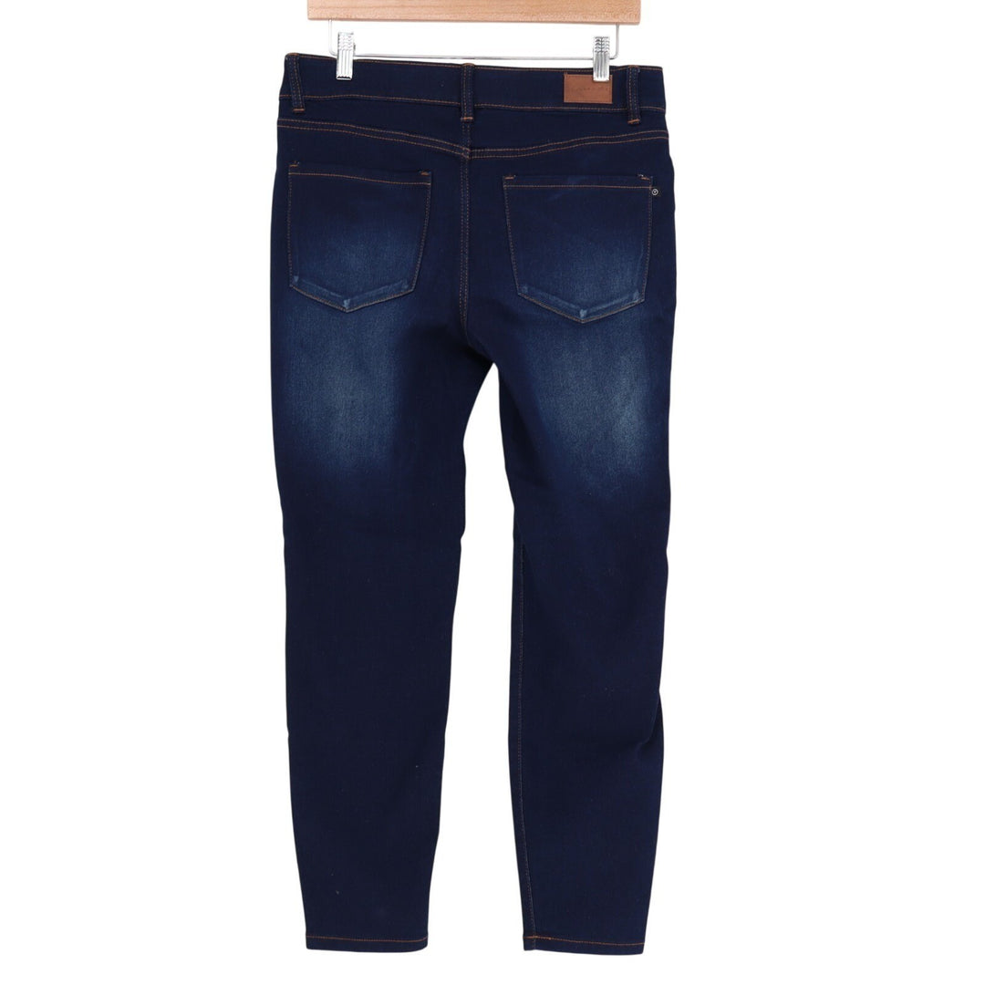 Tahari Jeans Womens 12/31 Blue Denim Cotton Stretch High Rise Pockets Skinny Leg