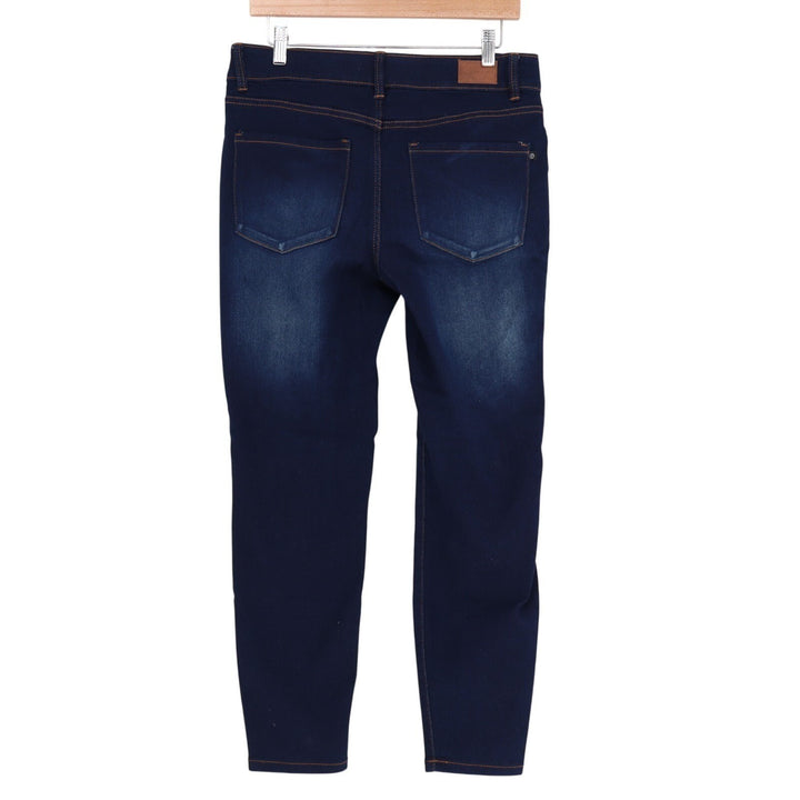 Tahari Jeans Womens 12/31 Blue Denim Cotton Stretch High Rise Pockets Skinny Leg
