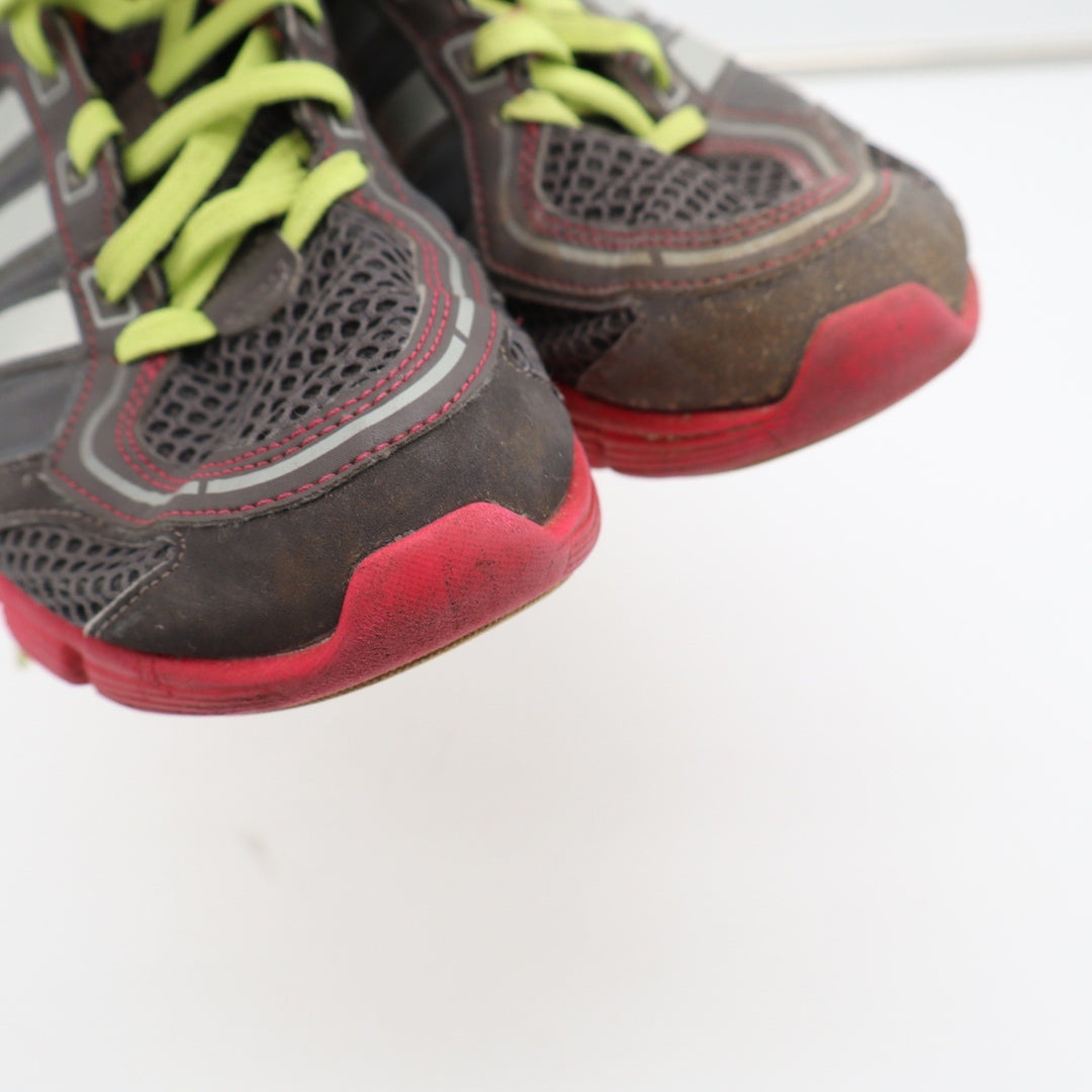 Adidas Womens Running Shoes Grey Red Lime Green Low Top Sneakers Size 10