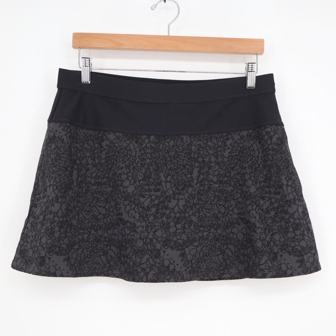 Mondetta Womens Active Skort Large Black Charcoal Abstract Print Athletic Golf