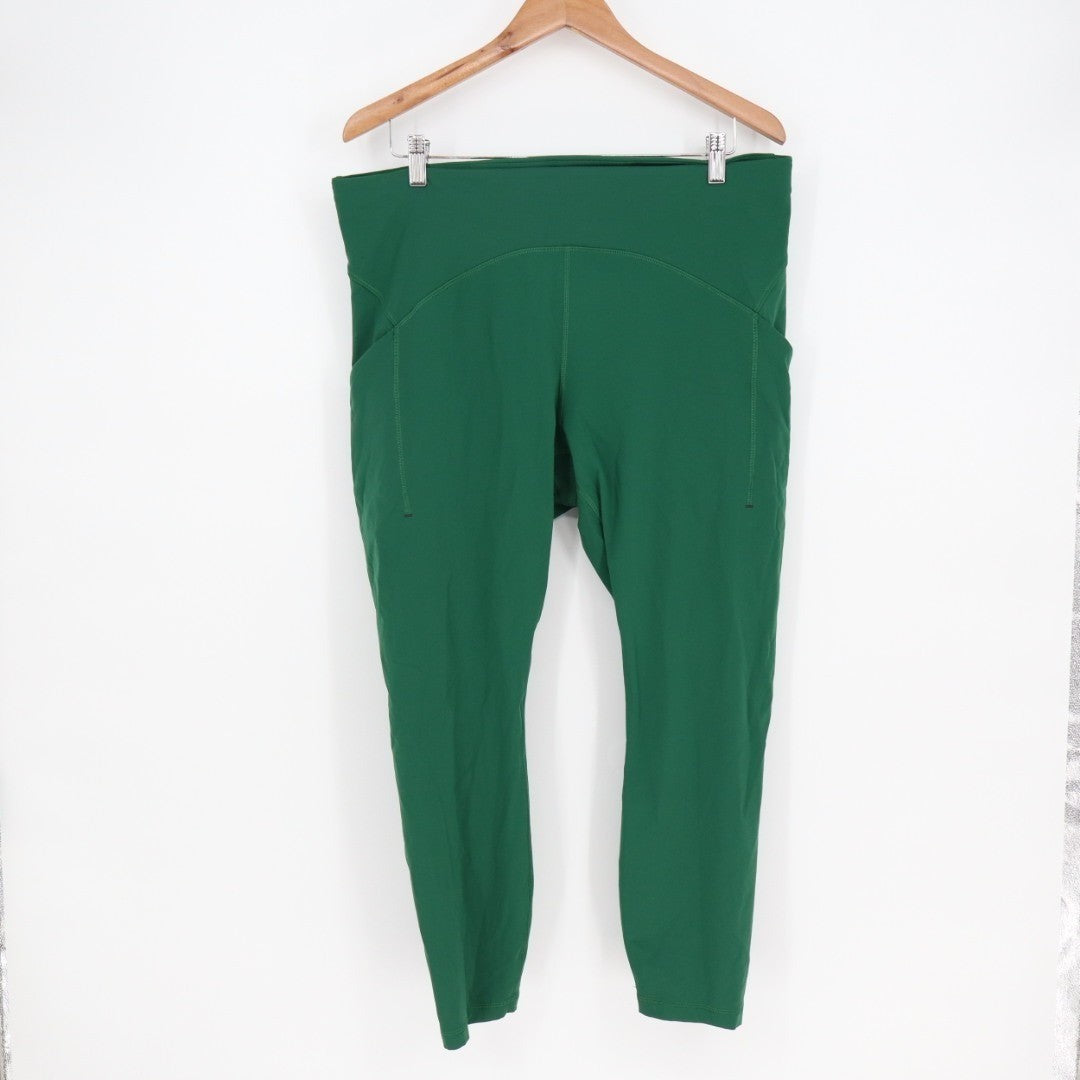 Lululemon Power Thru High-Rise Tight Womens 16 Green Stretch Side Drop Pockets