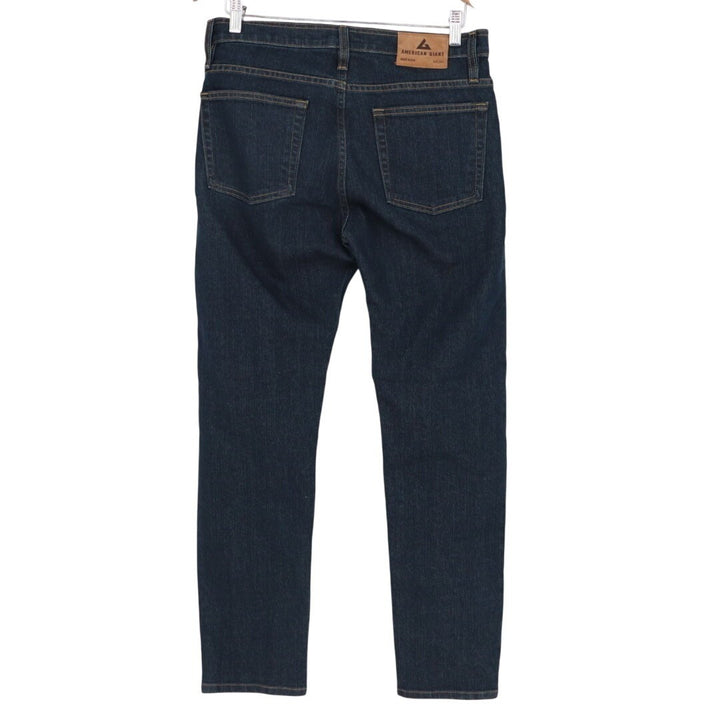 American Giant Dakota Straight Jeans Mens 30x30 Blue Dark Wash Denim Stretch