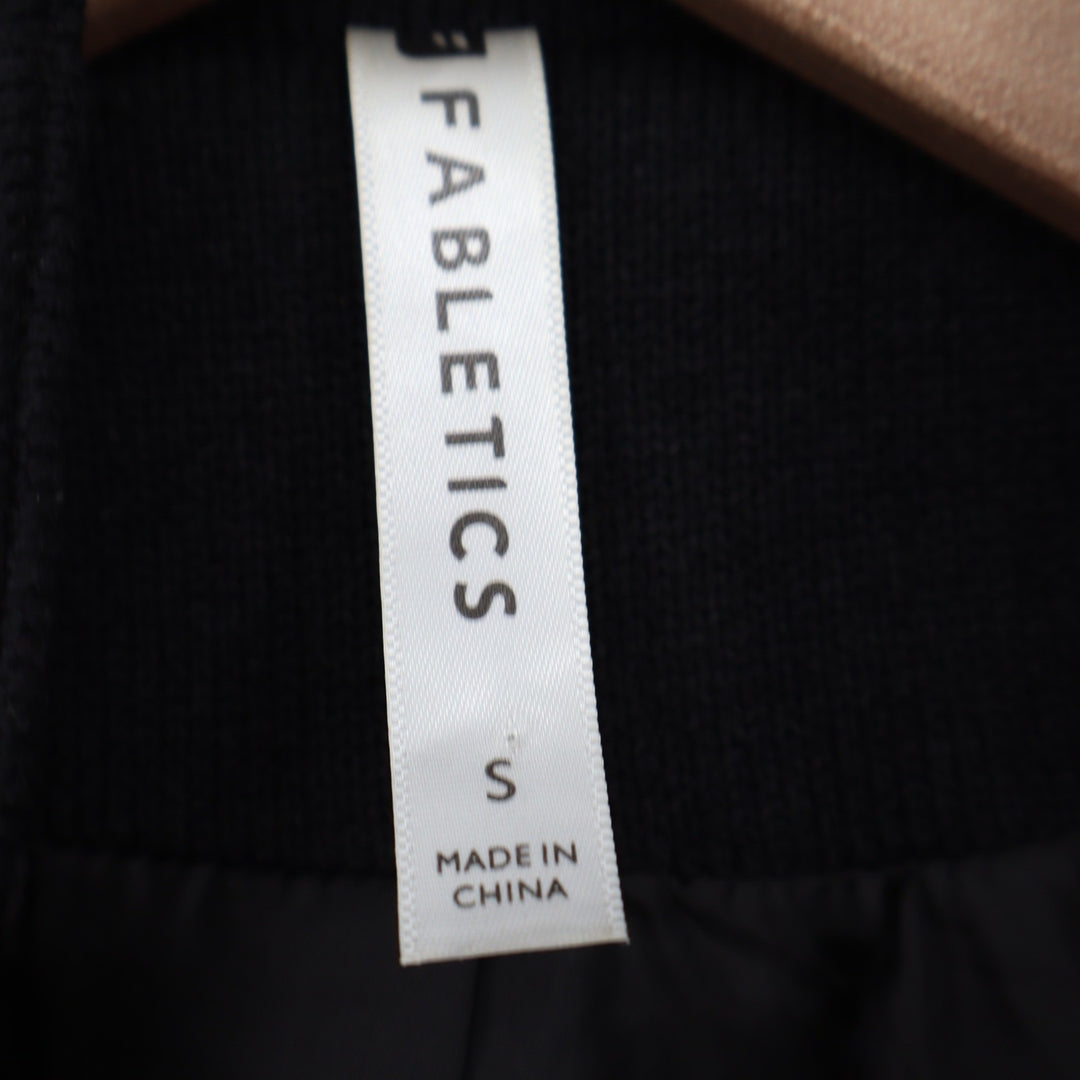 Fabletics Black Mixed Media Quilted Full Zip Jacket S