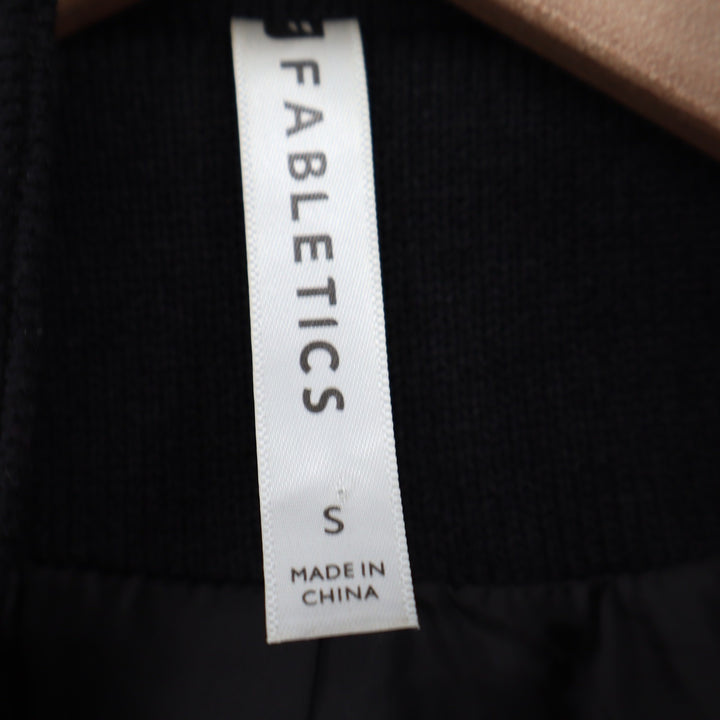 Fabletics Black Mixed Media Quilted Full Zip Jacket S