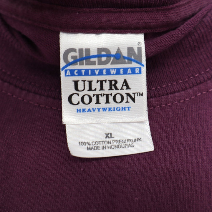 Gildan Curves Fitness Graphic T-Shirt XL Maroon Ultra Cotton Short Sleeve Tee