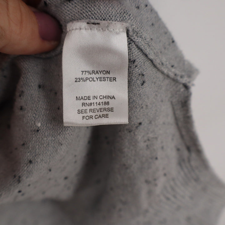 Peyton Primrose Womens Large Heather Grey Speckled Longline Cardigan Sweater L