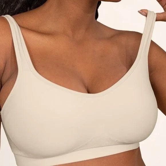 Truekind Supportive Comfort Wireless Shaping Bra Women 2XL Chai Stretch Seamless